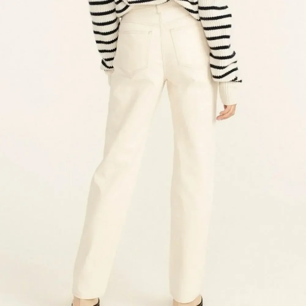 J. Crew Slouchy Boyfriend High Waisted Jean Ecru White Rigid Denim NWT 24